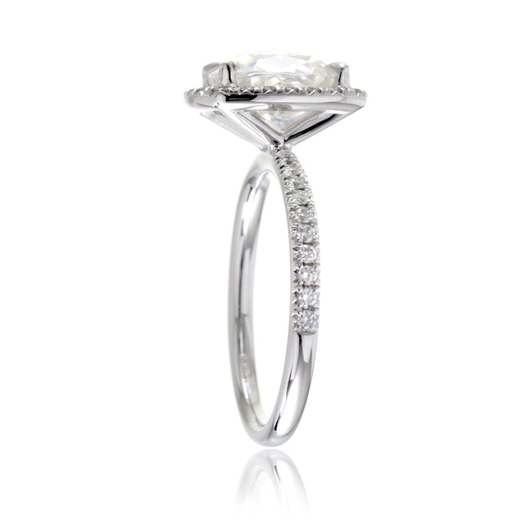 Moissanite 2.86 CT Cushion Cut Diamond Minimalist Wedding Ring