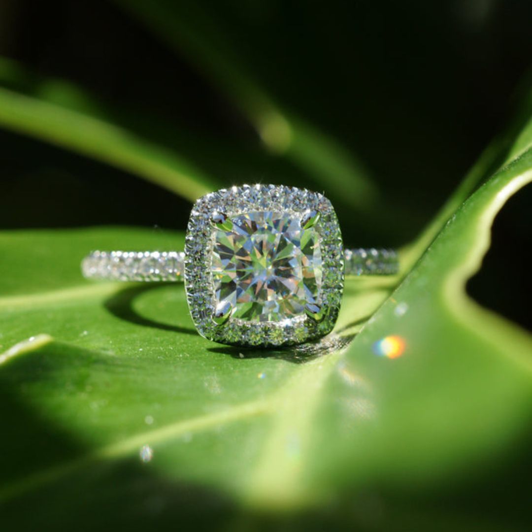 Moissanite 2.86 CT Cushion Cut Diamond Minimalist Wedding Ring