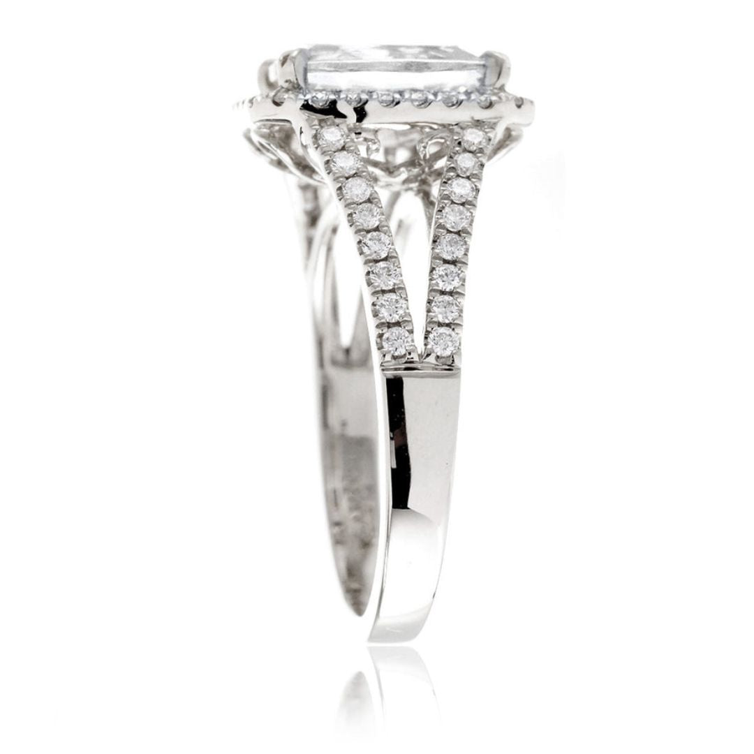 Moissanite 3.25 CT Radiant Cut Diamond Avant Garde Anniversary Ring