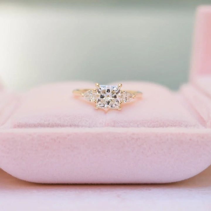 Moissanite 3.80 CT Princess Cut Diamond Victorian Wedding Ring