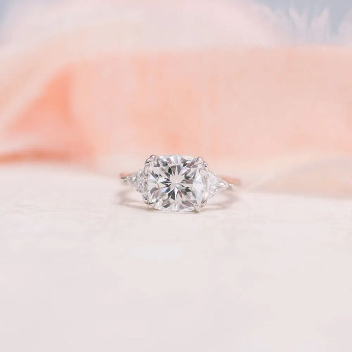 Moissanite 2.60 CT Cushion Cut Diamond Art Deco Engagement Ring