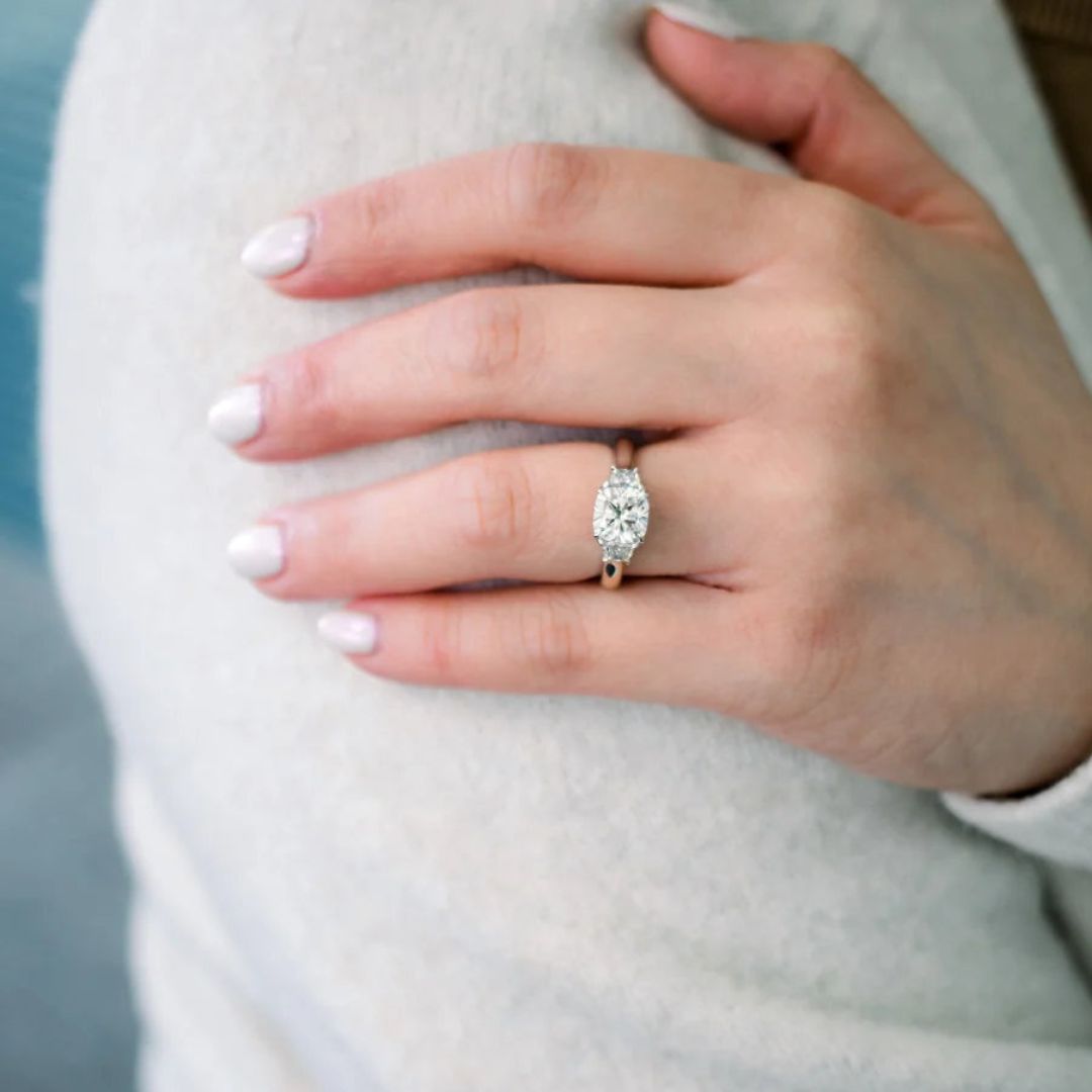 Moissanite 4.20 CT Cushion Cut Diamond Art Nouveau Wedding Ring – Less ...