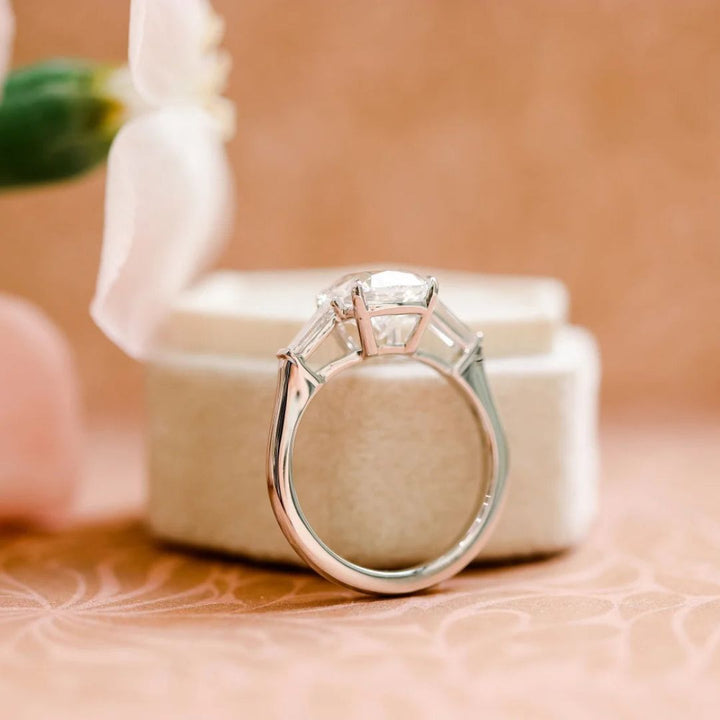 Moissanite 4.60 CT Cushion Cut Diamond Minimalist Handmade Ring
