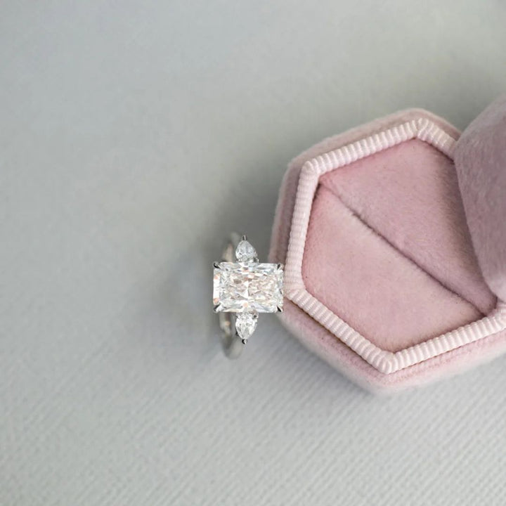 Moissanite 3.75 CT Radiant Cut Diamond Avant Garde Wedding Ring