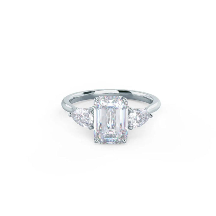 Moissanite 4.22 CT Emerald Cut Diamond Art Deco Wedding Ring
