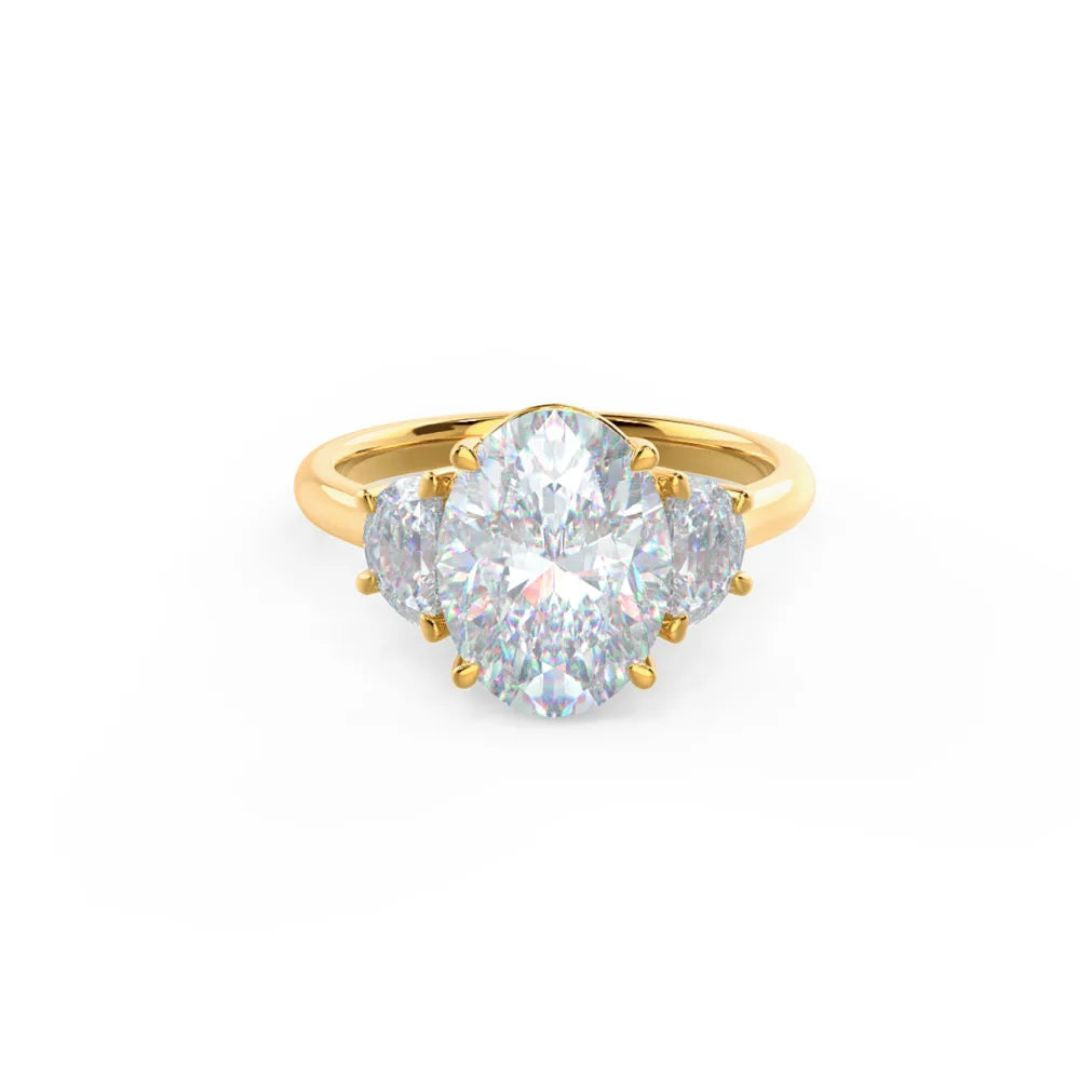 Moissanite 2.85 CT Oval Cut Diamond Minimalist Engagement Ring