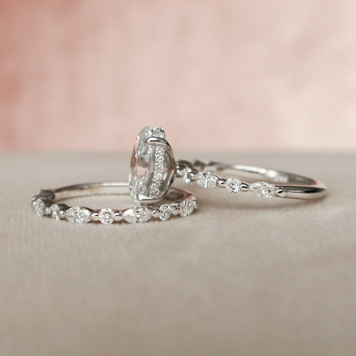 Moissanite 3.50 CT Oval Diamond Art Deco Engagement Ring