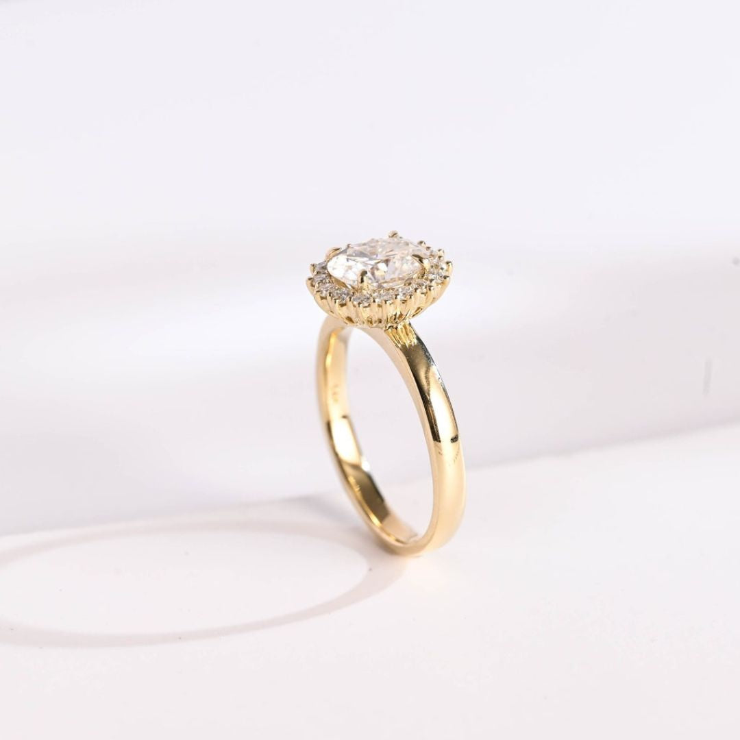 Moissanite 4.52 CT Oval Diamond Art Deco Wedding Ring