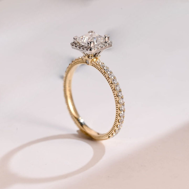 Moissanite 3.60 CT Round Radiant Diamond Avant Garde Engagement Ring