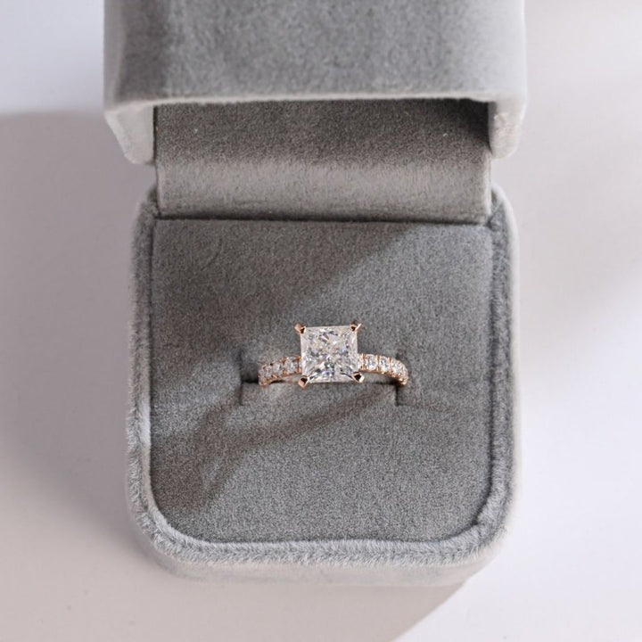 Moissanite 3.00 CT Princess Corner Cut Diamond Brutalist Wedding Ring