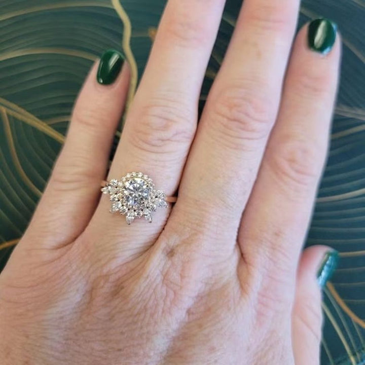 Moissanite 4.22 CT Round Diamond Minimalist Engagement Ring