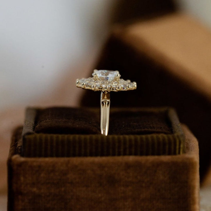Moissanite 3.93 CT  Round  Diamond Art Deco Anniversary Ring