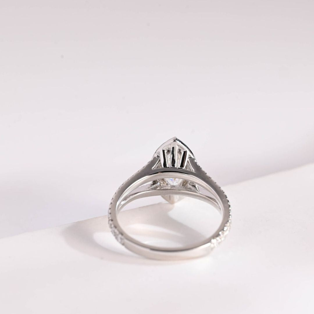 Moissanite 3.87 CT Marquise Cut Diamond Gothic Wedding Ring
