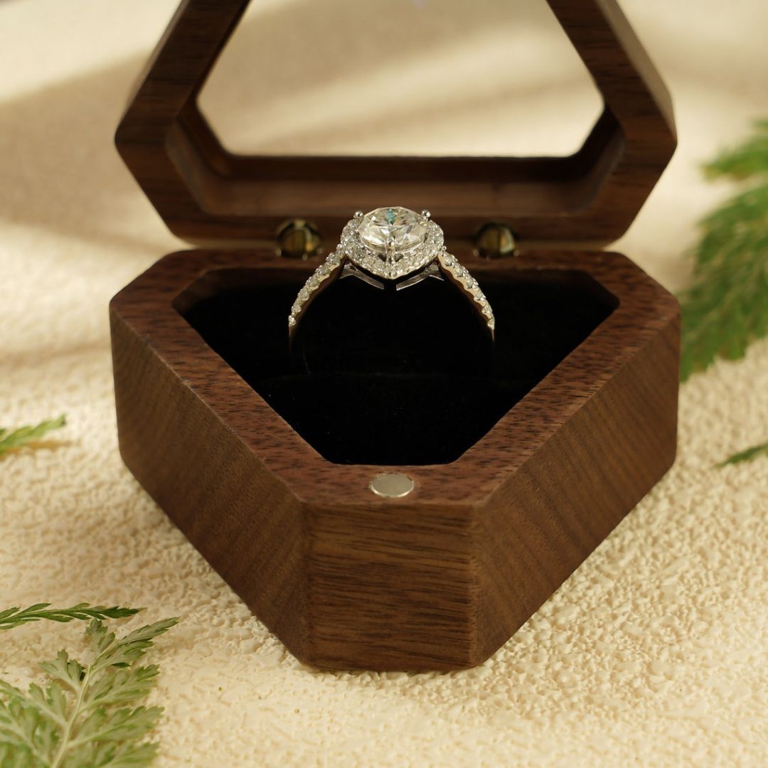 Moissanite 3.57 CT Round Cut Diamond Art Deco Engagement Ring