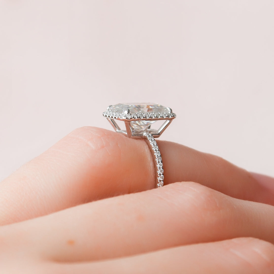 Moissanite 5.00 CT Radiant Diamond Gothic  Handmade Ring