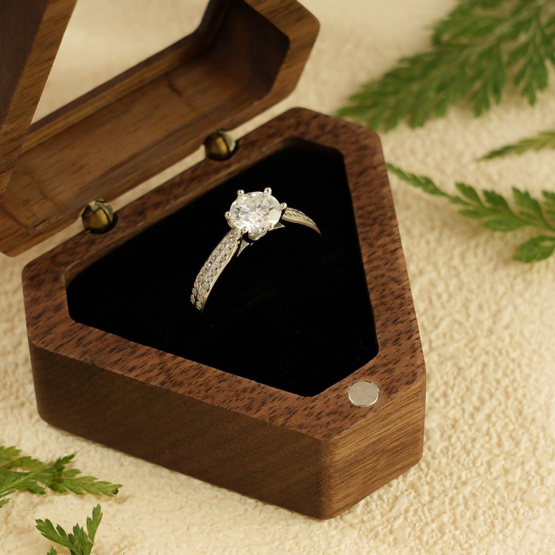 Moissanite 2.24 CT Round Cut Diamond Avant Garde Wedding Ring