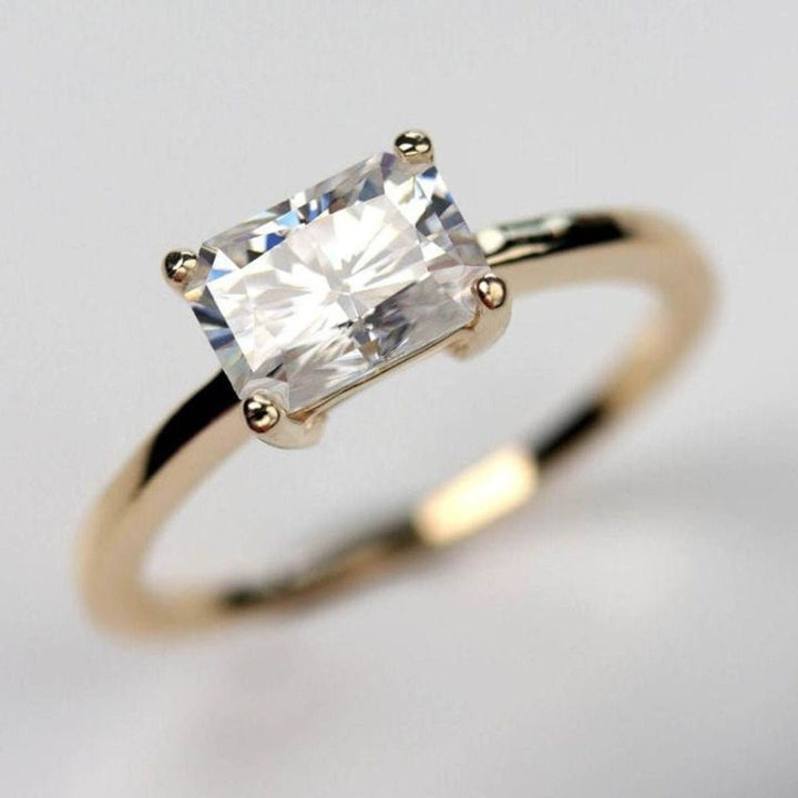 Moissanite 1.80 CT Radiant Cut Diamond Gothic Wedding Ring