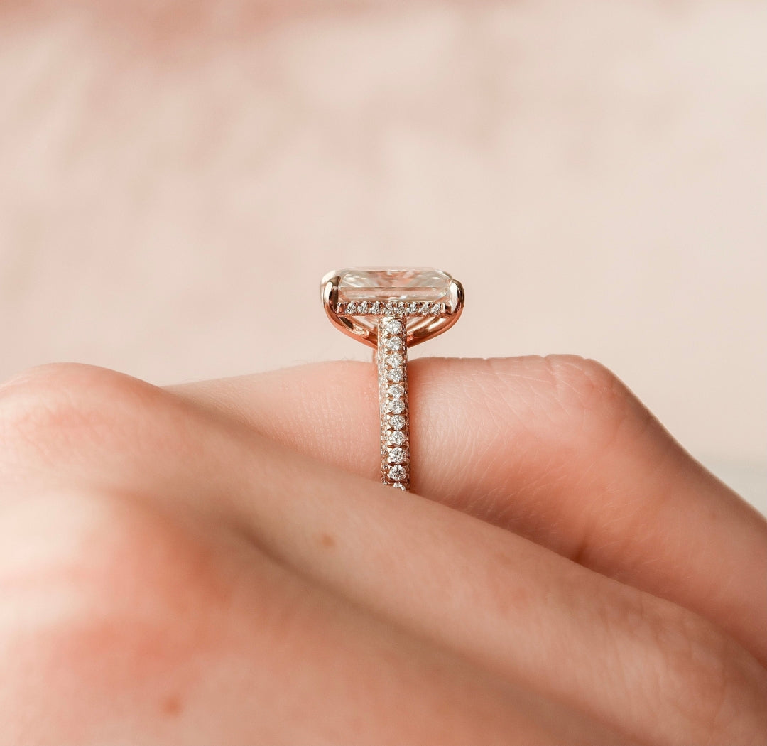Moissanite 5.50 CT Radiant Diamond Art Deco Anniversary Ring