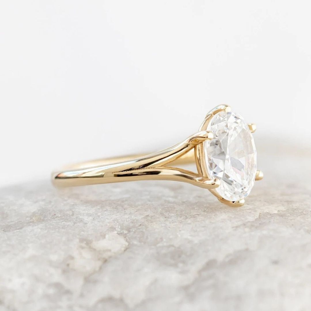 Moissanite 2.60 CT Oval Cut Diamond  Edwardian Wedding Ring