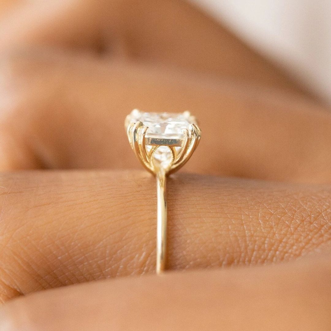 Moissanite 2.65 CT Cushion Cut Diamond  Edwardian Wedding Ring