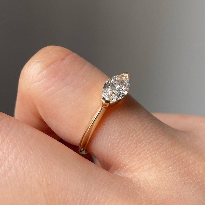 Moissanite 2.72 CT Marquise Cut Diamond  Art Deco Engagement Ring