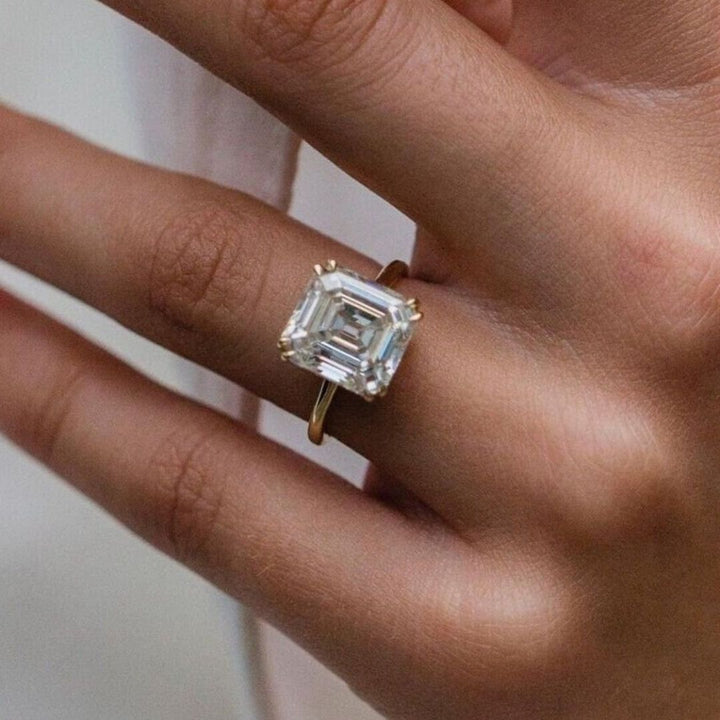 Moissanite 2.75 CT Asscher Cut Diamond  Edwardian Wedding Ring