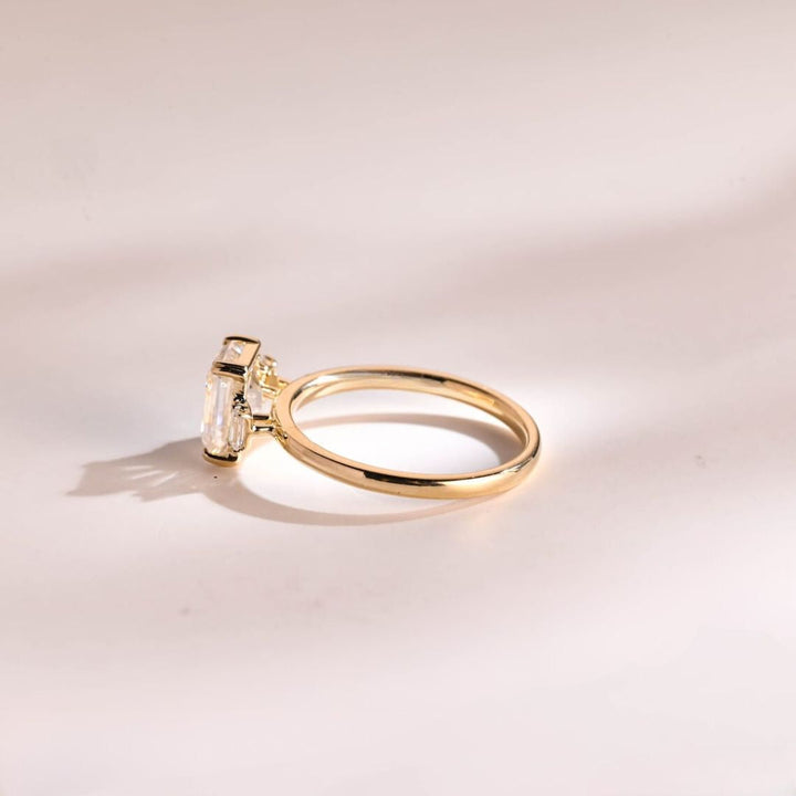 Moissanite 3.87 CT Baguette Cut Diamond Art Deco Wedding Ring