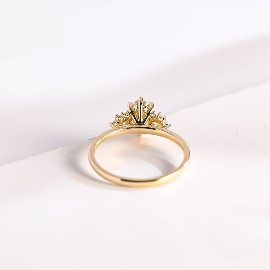 Moissanite 3.98 CT Oval Cut Diamond Victorian Wedding Ring