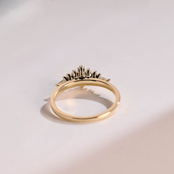 Moissanite 2.40 CT Baguette Cut Diamond Art Nouveau Wedding Ring
