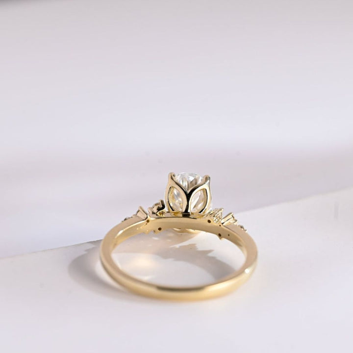 Moissanite 3.22 CT Oval  Cut Diamond  Minimalist Wedding Ring