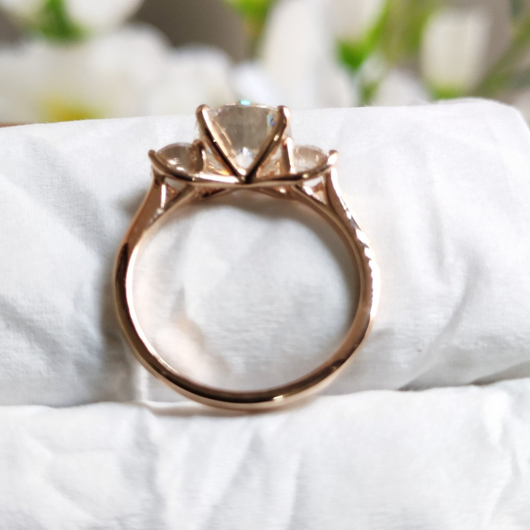 Moissanite 3.95 CT Cushion Cut Diamond Art Nouveau Anniversary Ring
