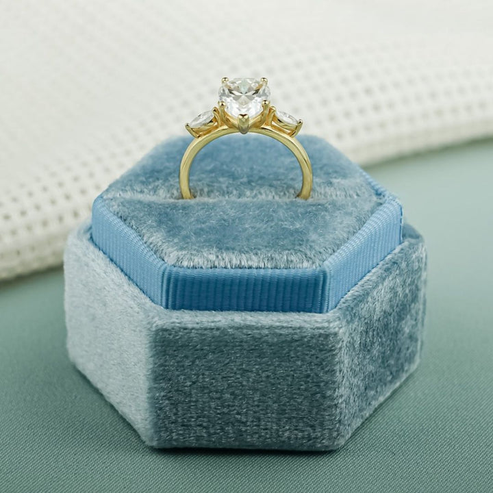 Moissanite 3.50 CT Pear Cut Diamond Mid Century  Anniversary Ring