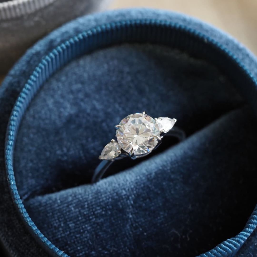 Moissanite 3.60 CT Round Cut Diamond  Art Deco Engagement Ring