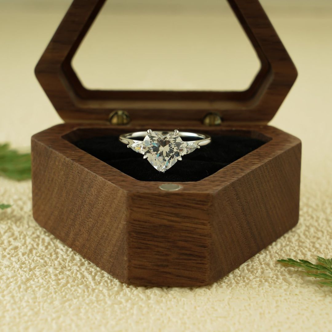 Moissanite 3.76 CT Heart Cut Diamond Edwardian Anniversary Ring