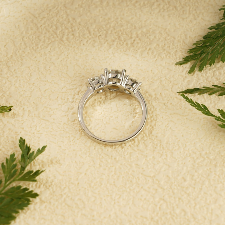 Moissanite 4.10 CT Round Cut Diamond  Minimalist Anniversary Ring