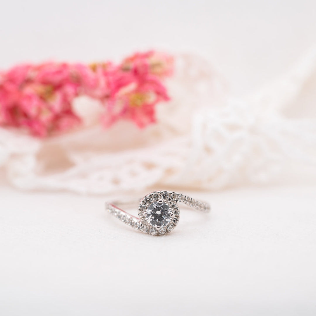 Moissanite 3.12 CT Round Cut Diamond Edwardian Engagement Ring