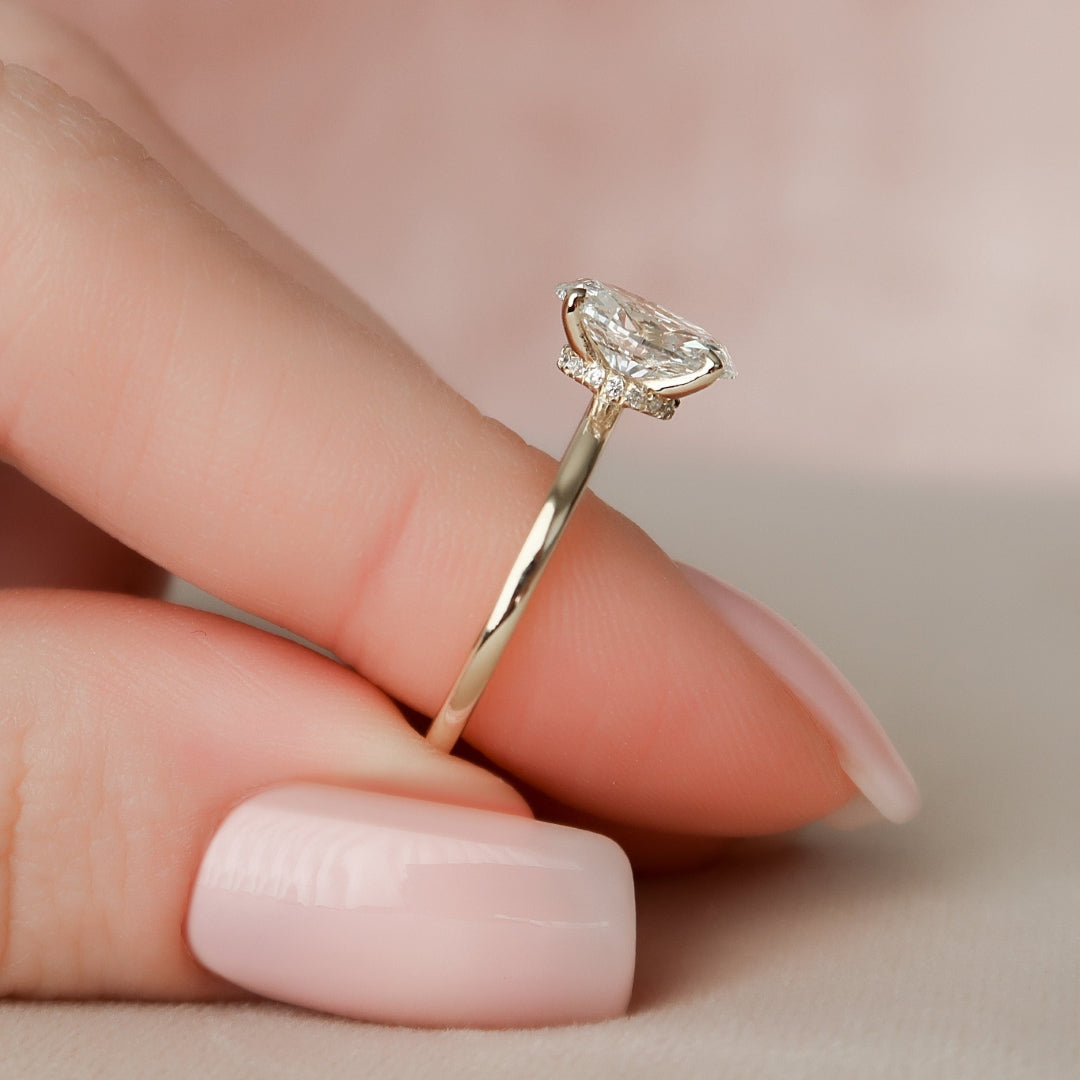 Moissanite 1.80 CT Oval Cut  Diamond Minimalist Handmade Ring