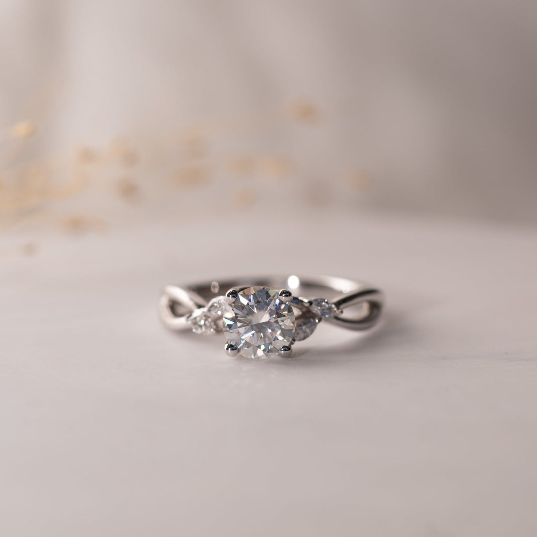 Less Diamond Moissanite 2.15 CT Round Cut Diamond Art Deco Engagement Ring – Less ...