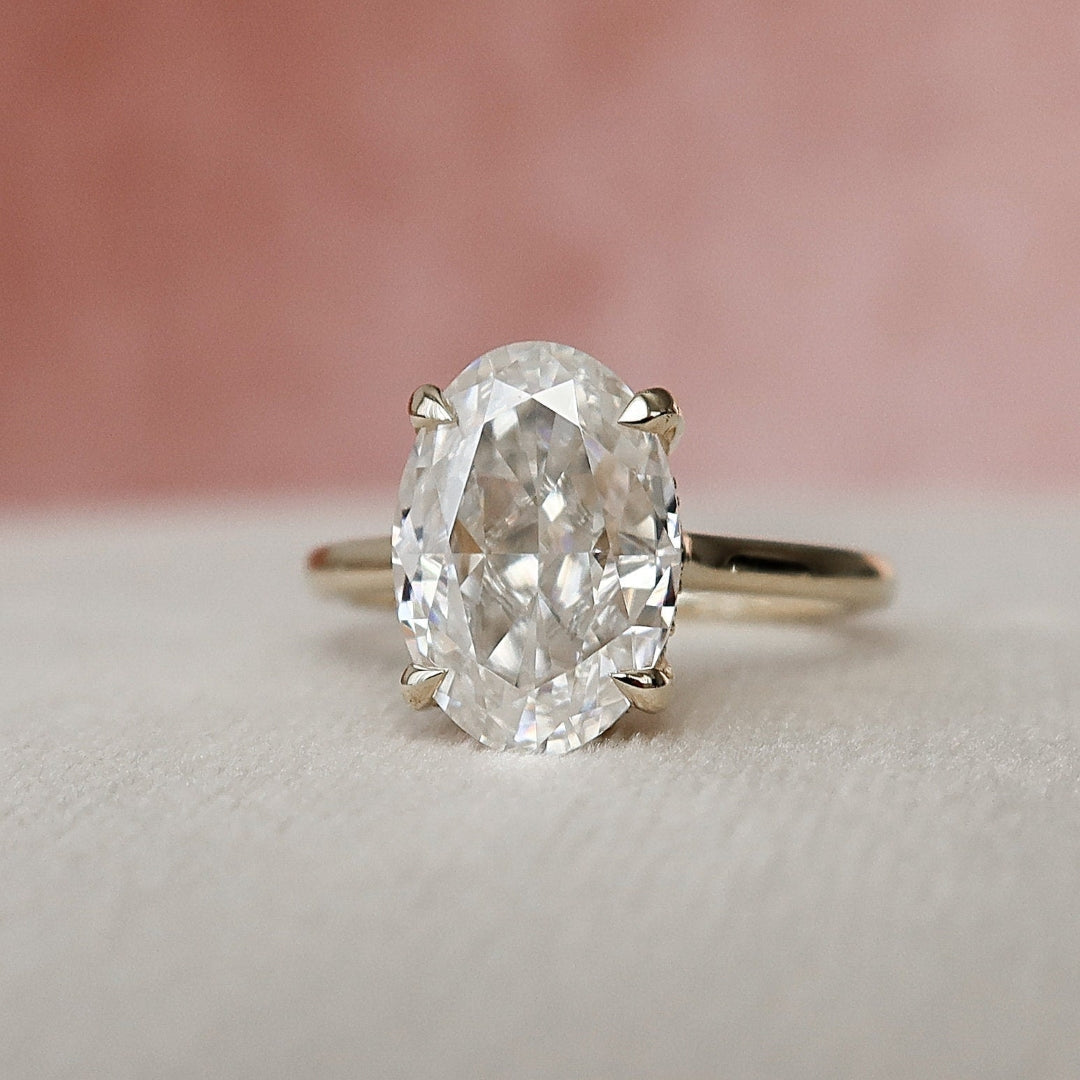 Moissanite 3.00 CT Oval Cut  Diamond Victorian Engagement Ring