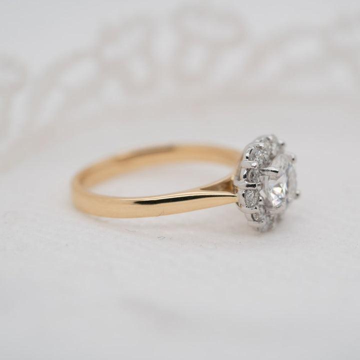 Moissanite 1.65 CT Round Cut Diamond Art Deco Engagement Ring