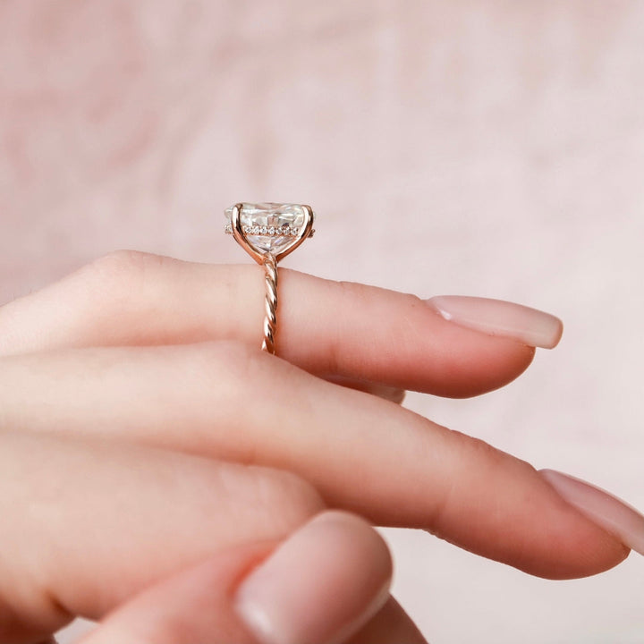 Moissanite 3.50 CT Oval Cut Diamond Brutalist Handmade Ring