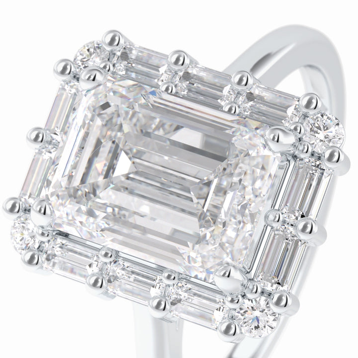 Lab Grown 2.92 CT Emerald Cut Diamond Boho & Hippie Handmade Ring