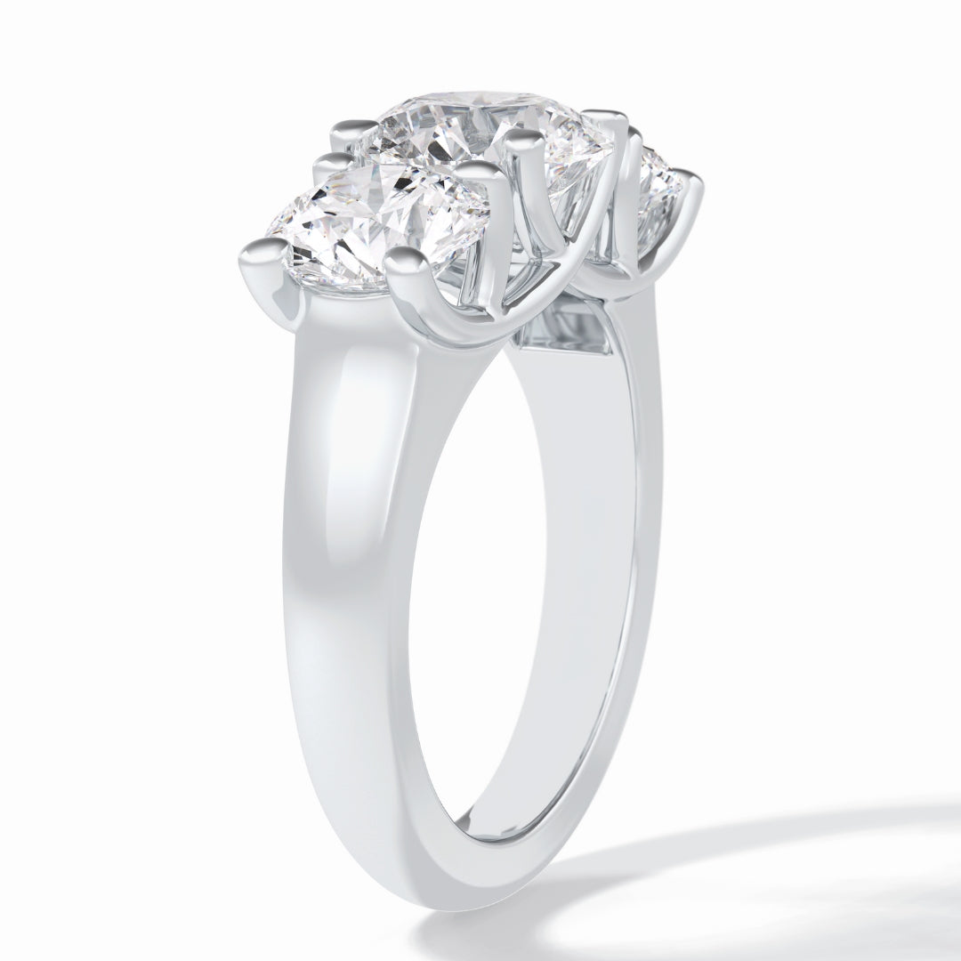 Lab Grown 2.16 CT Round Cut Diamond Minimalist Engagement Ring