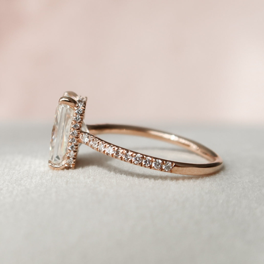 Moissanite 3.45 CT Radiant Cut Diamond Art Deco Anniversary Ring