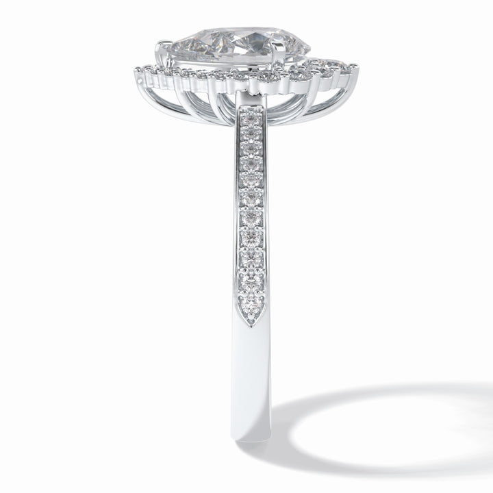 Lab Grown 2.70 CT Pear Cut Diamond Avant Garde Anniversary Ring