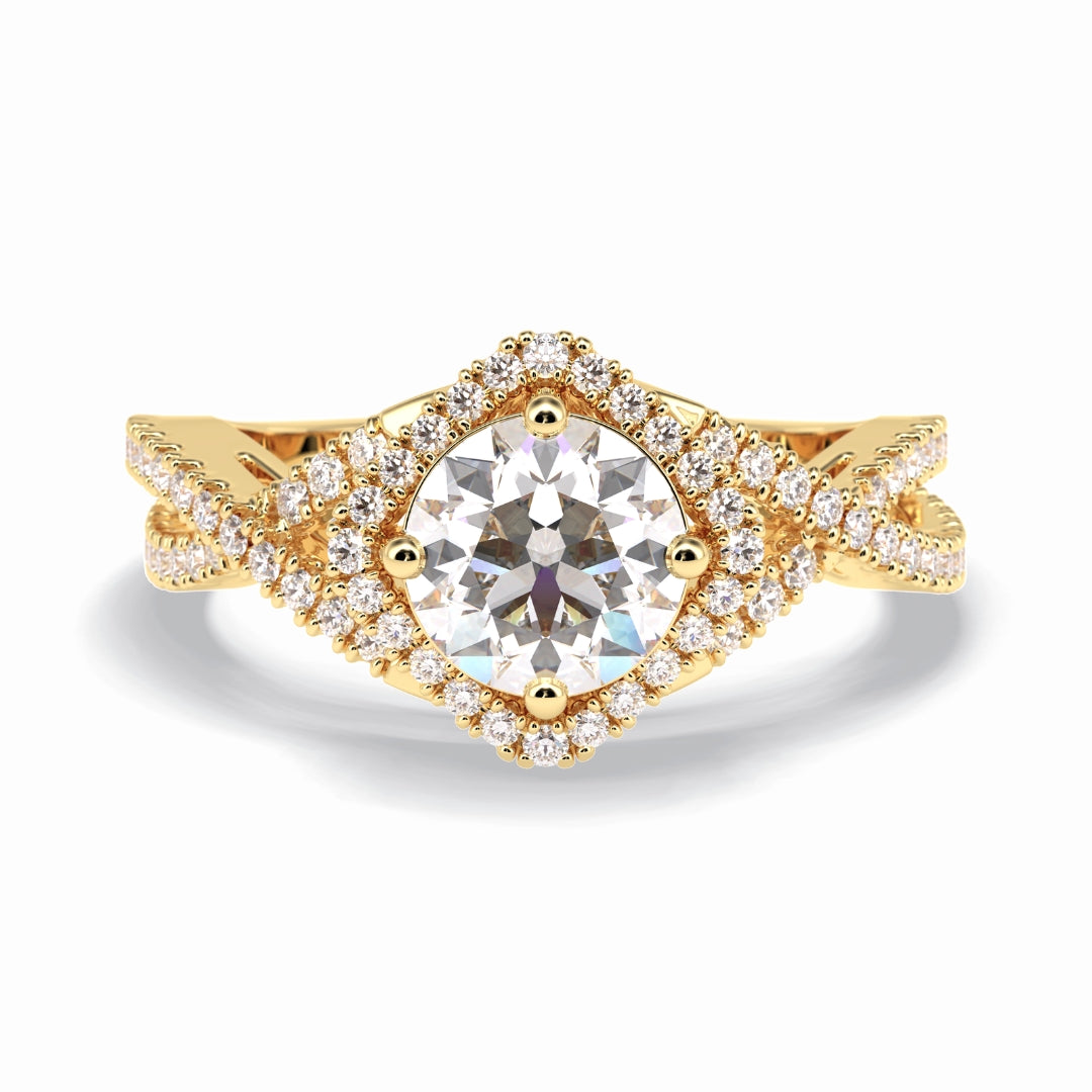 Lab Grown 3.67 CT Round Cut Diamond Victorian Handmade Ring