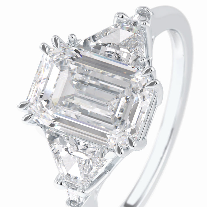 Lab Grown 1.90 CT Emerald Cut Diamond Edwardian Engagement Ring