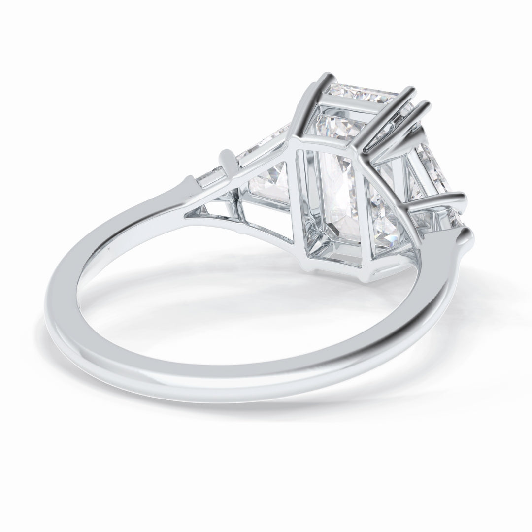 Lab Grown 1.90 CT Emerald Cut Diamond Edwardian Engagement Ring