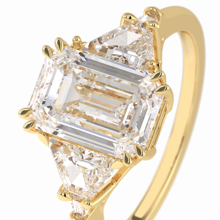 Lab Grown 1.90 CT Emerald Cut Diamond Edwardian Engagement Ring