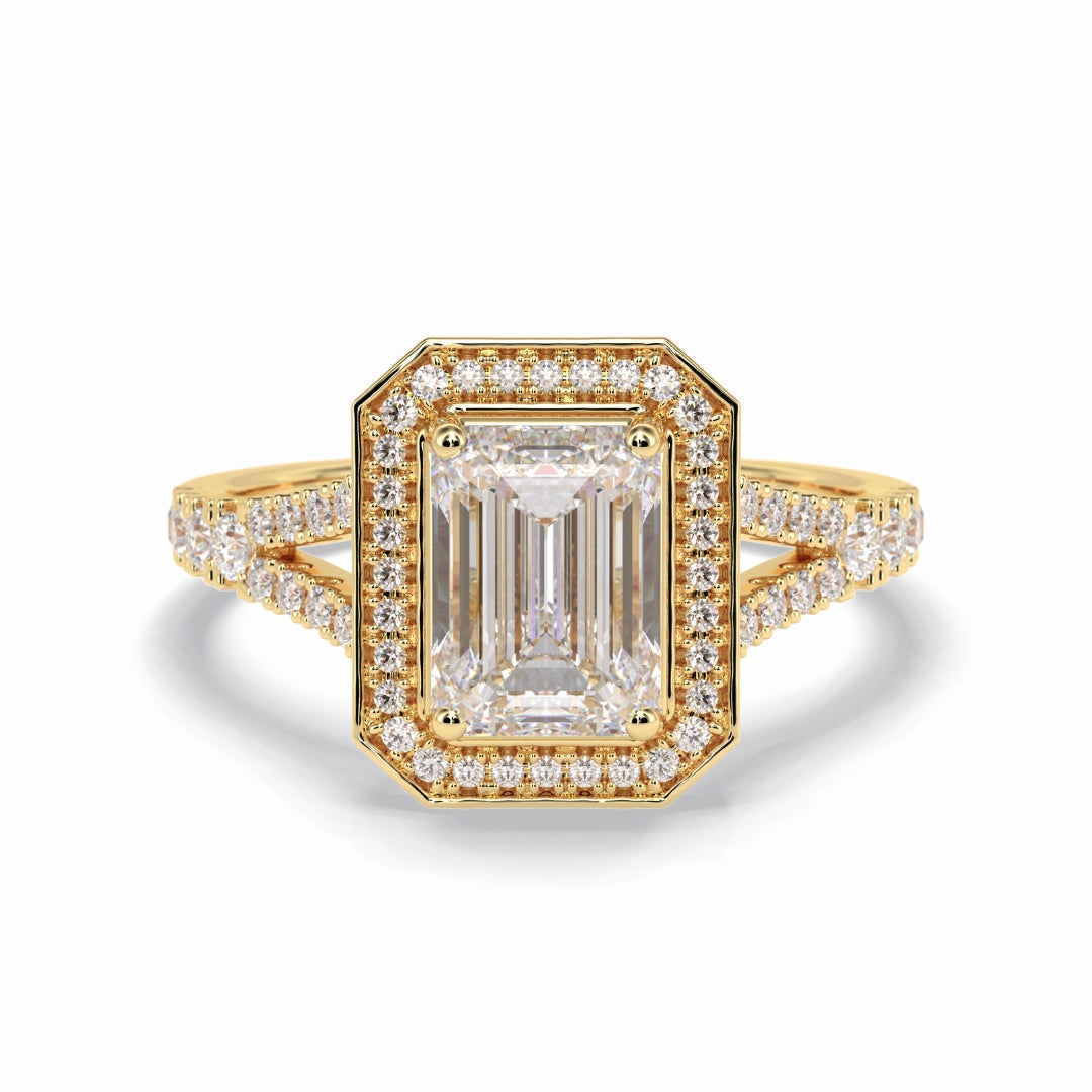 Lab Grown 2.84 CT Emerald Cut Diamond Minimalist Handmade Ring